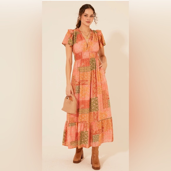 NWT Bila 77 Sorrento Harvest Indie Patchwork Dress Size Small Still online $140 - Picture 1 of 16